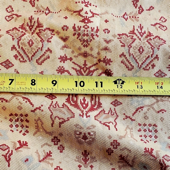 Elegant Vintage 80's Woolrich Cream and Red Faux Wrap Maxi Skirt S Med. - Picture 6 of 8